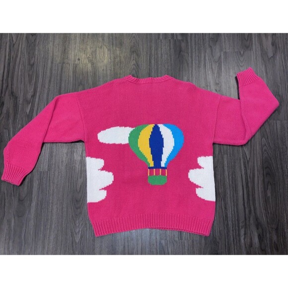 Cotton Salsa 3D Knit Cardigan Sweater Hot Air Balloons Peru Size Large/X-Large - Picture 3 of 16